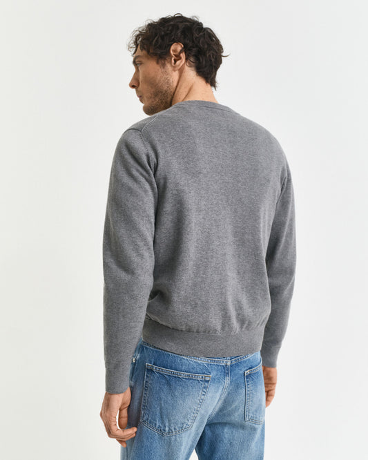 Pull classique en coton à col rond