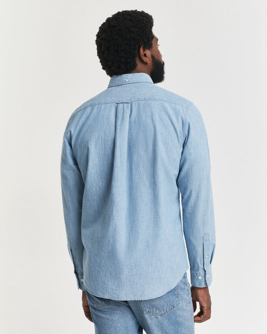 Regular Fit Indigo Chambray Hemd