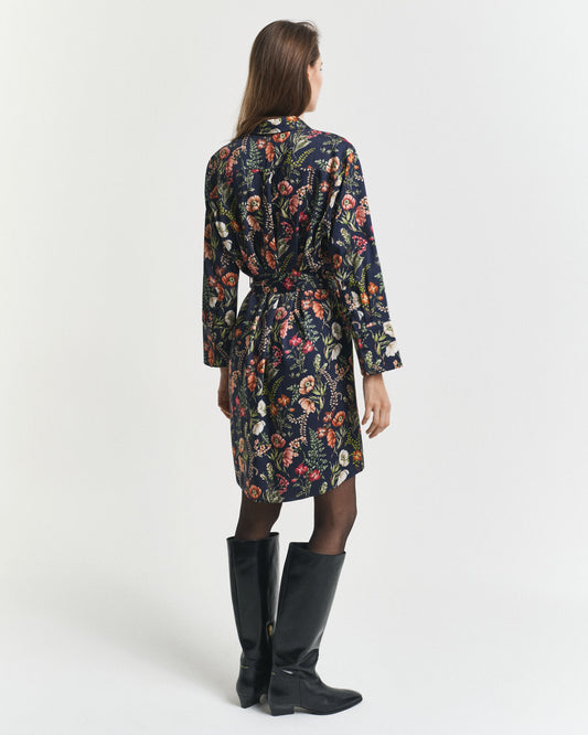 Robe Chemise en Viscose à Imprimé Floral