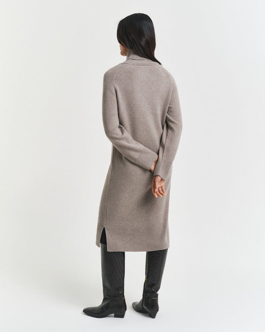 Robe Col Roulé avec Détail Tricoté
