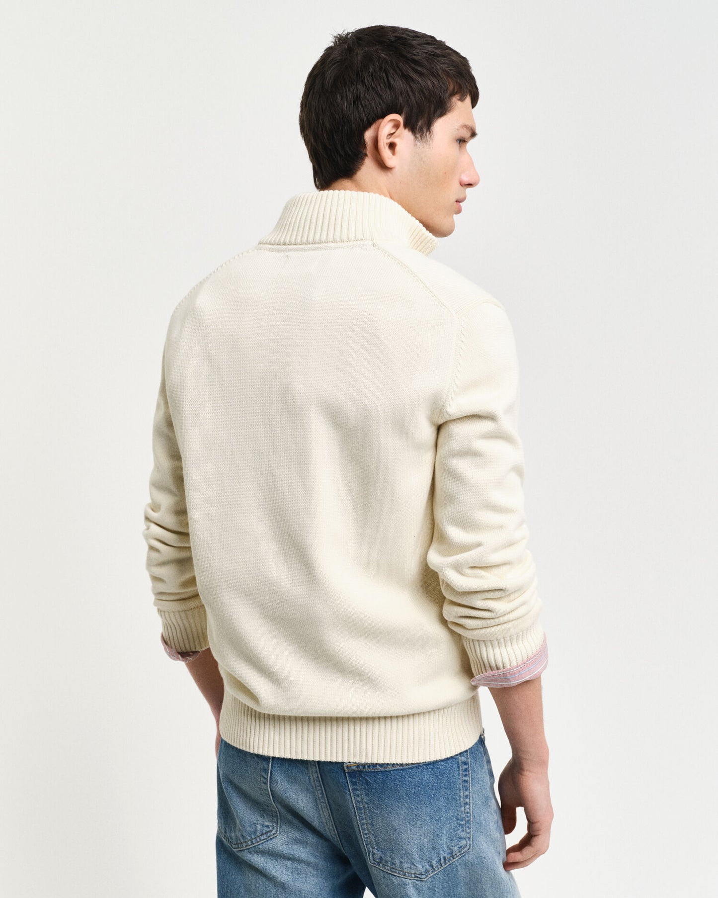 Lässiger Baumwoll-Half-Zip-Pullover