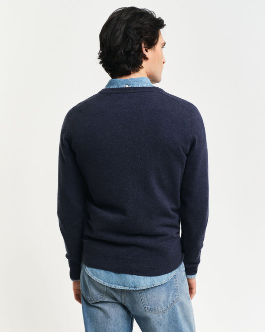 Feinste Lammwolle V-Ausschnitt Pullover
