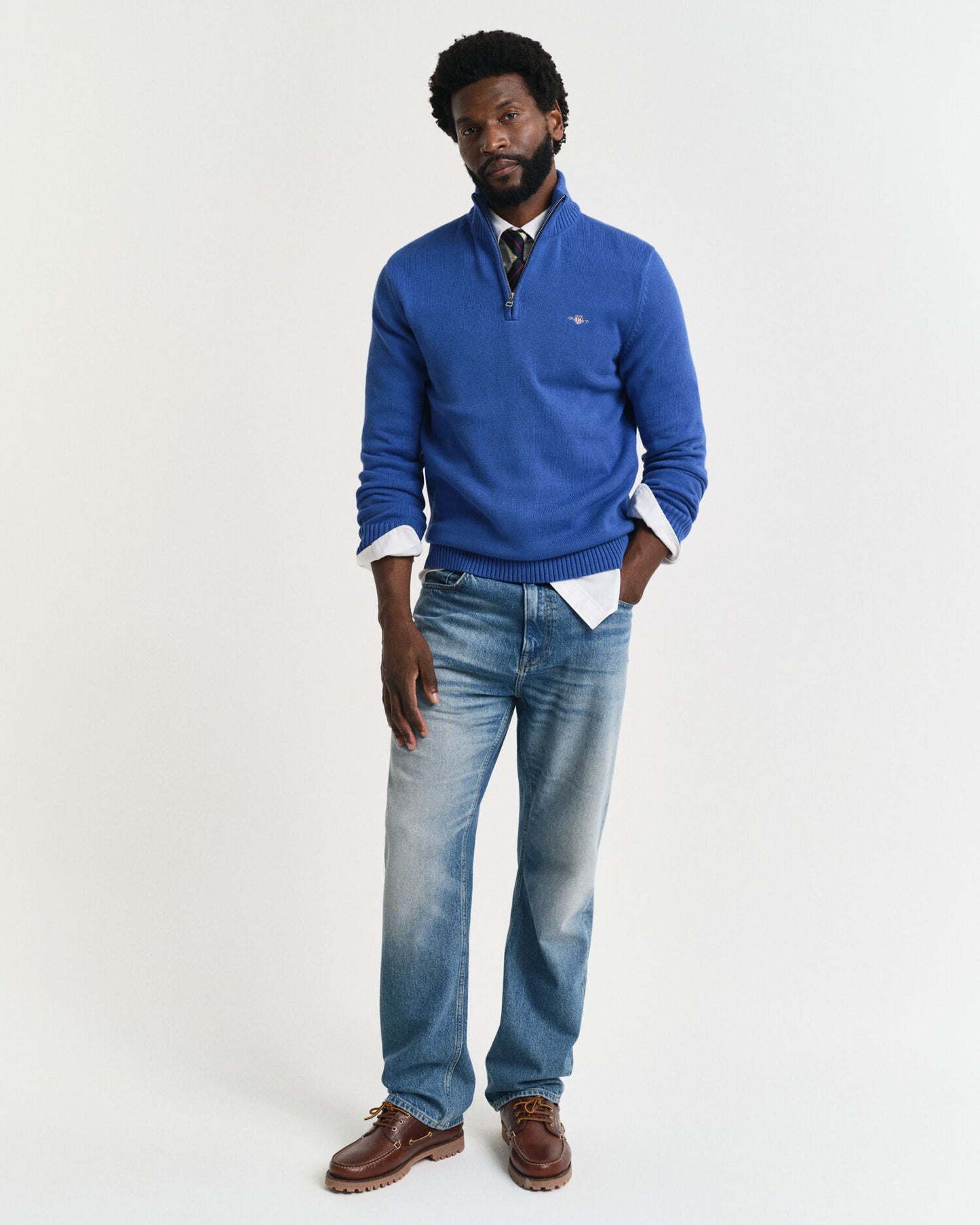 Casual Cotton Half-Zip Sweater