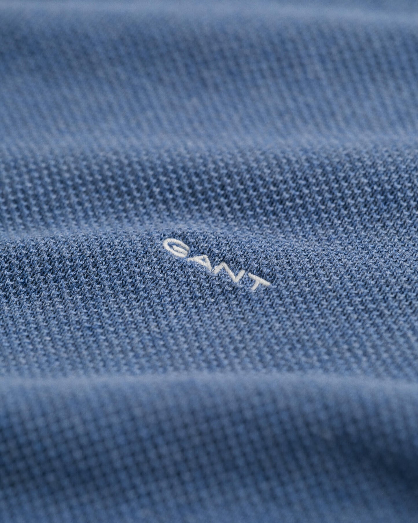 Pull en piqué de coton à col rond