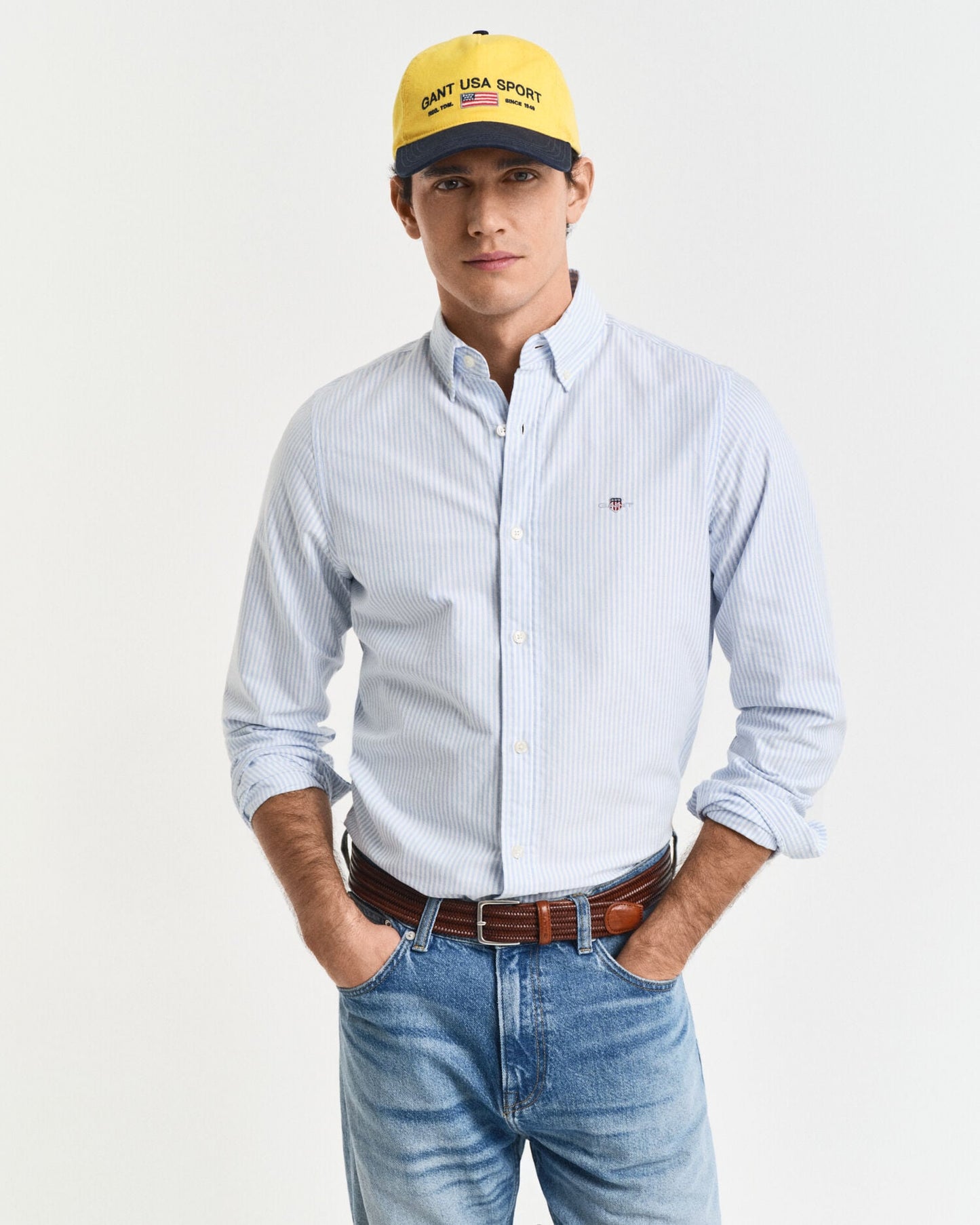 Chemise Oxford Classique à Rayures Banquier Coupe Cintrée