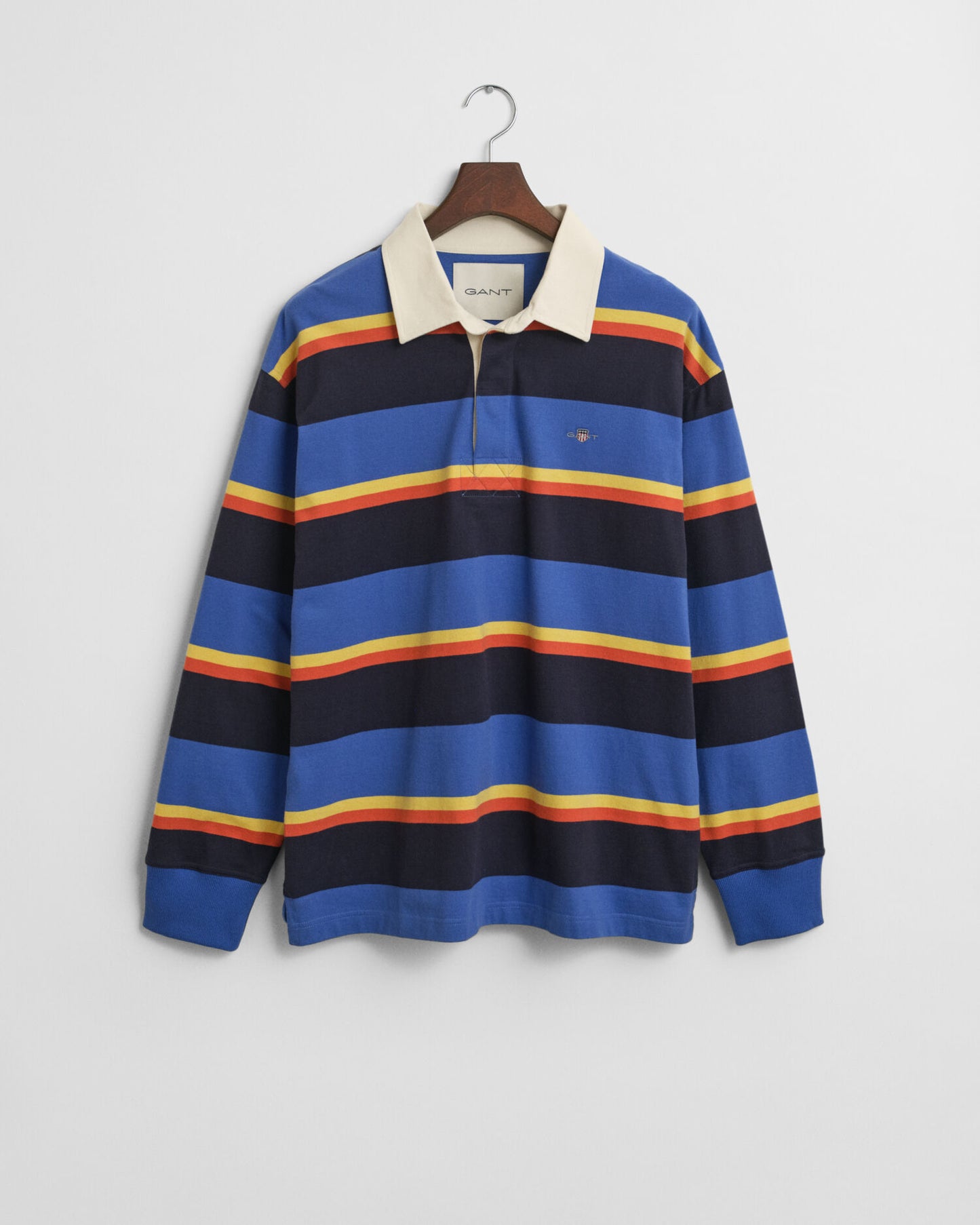 Mehrfach gestreifter, robuster Rugbyshirt