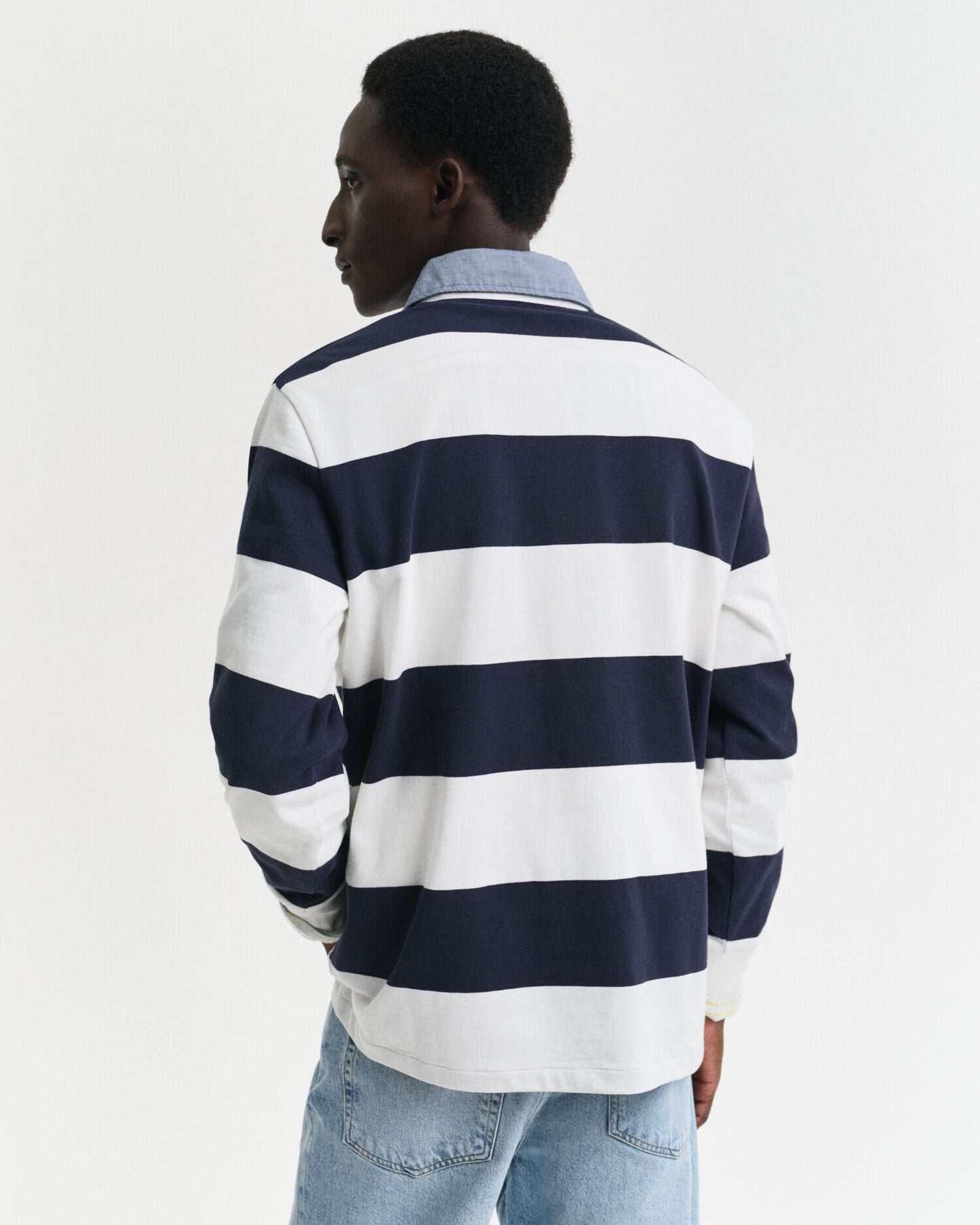 Gestreiftes Heavy Rugger mit Chambray-Kragen