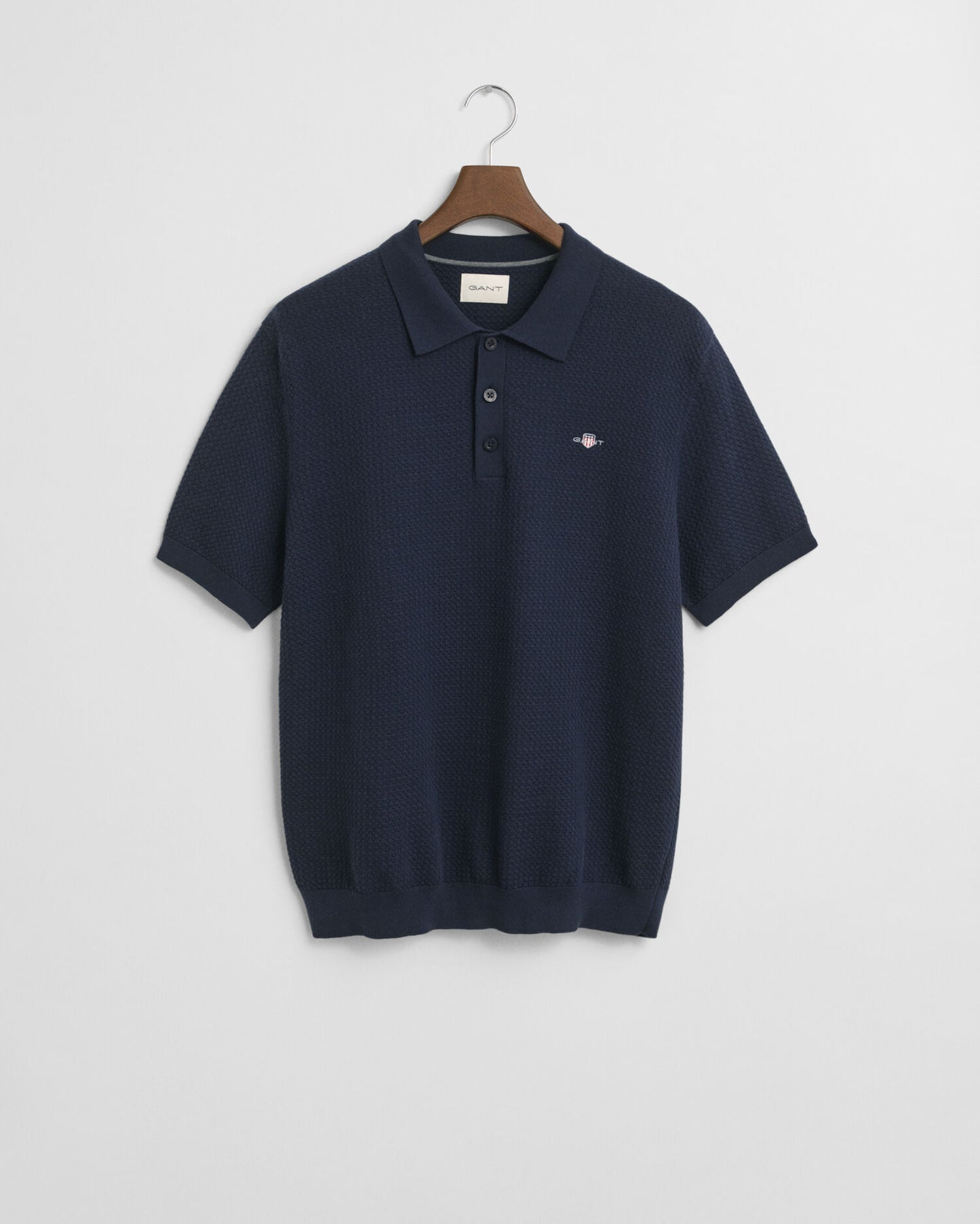 Polo en coton texturé