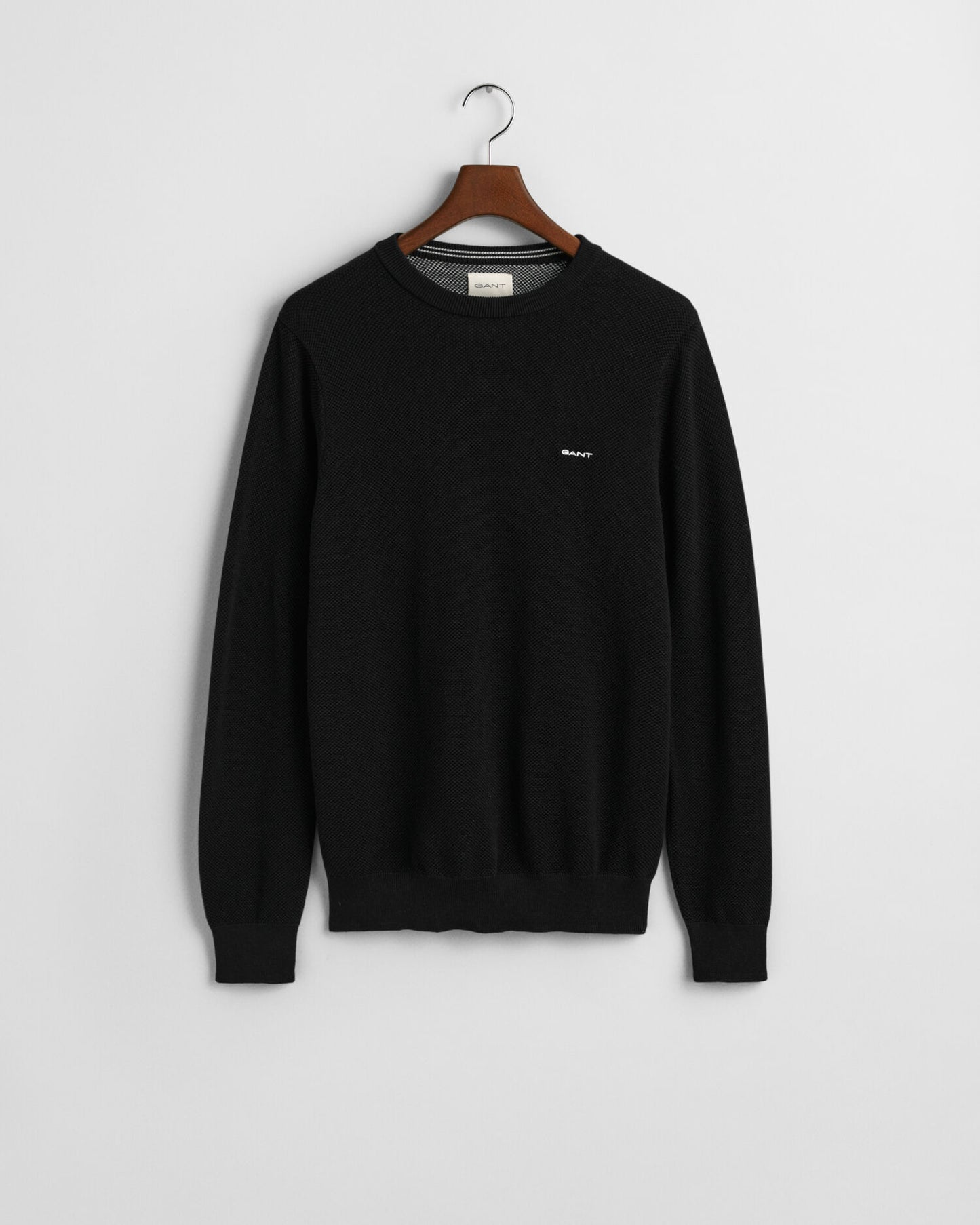Baumwoll-Piqué-Pullover mit Rundhalsausschnitt