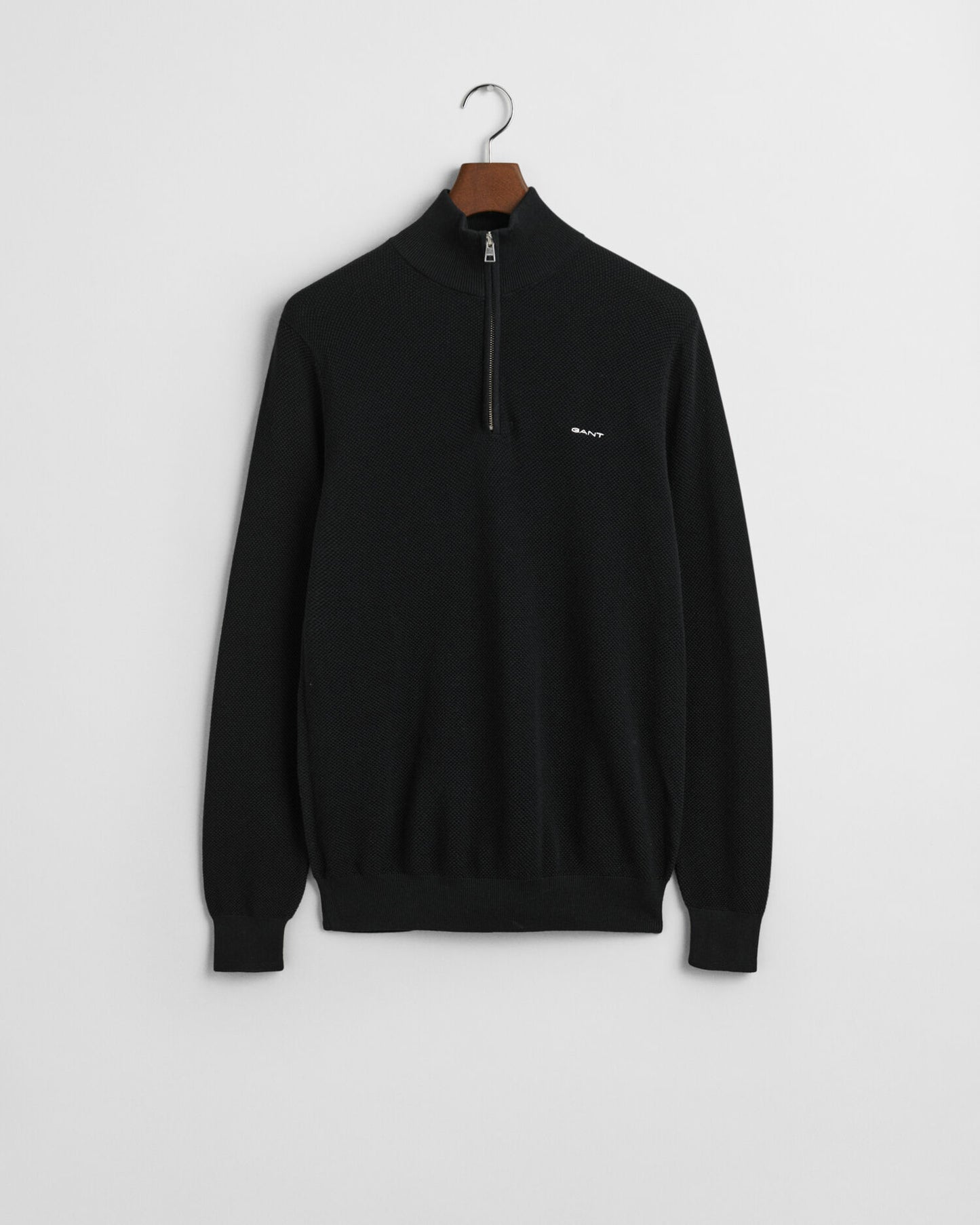 Cotton Pique Half-Zip Sweater