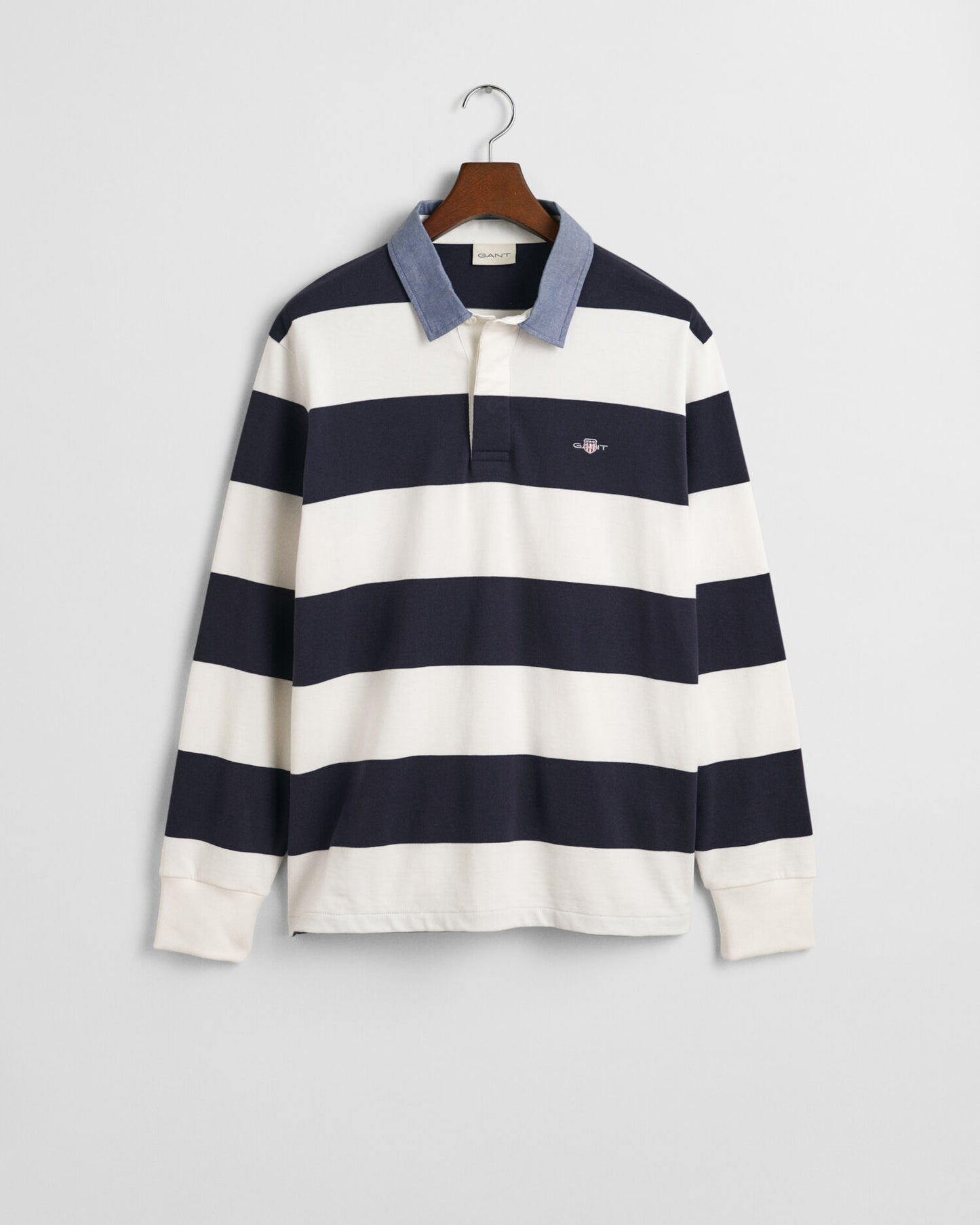 Gestreiftes Heavy Rugger mit Chambray-Kragen