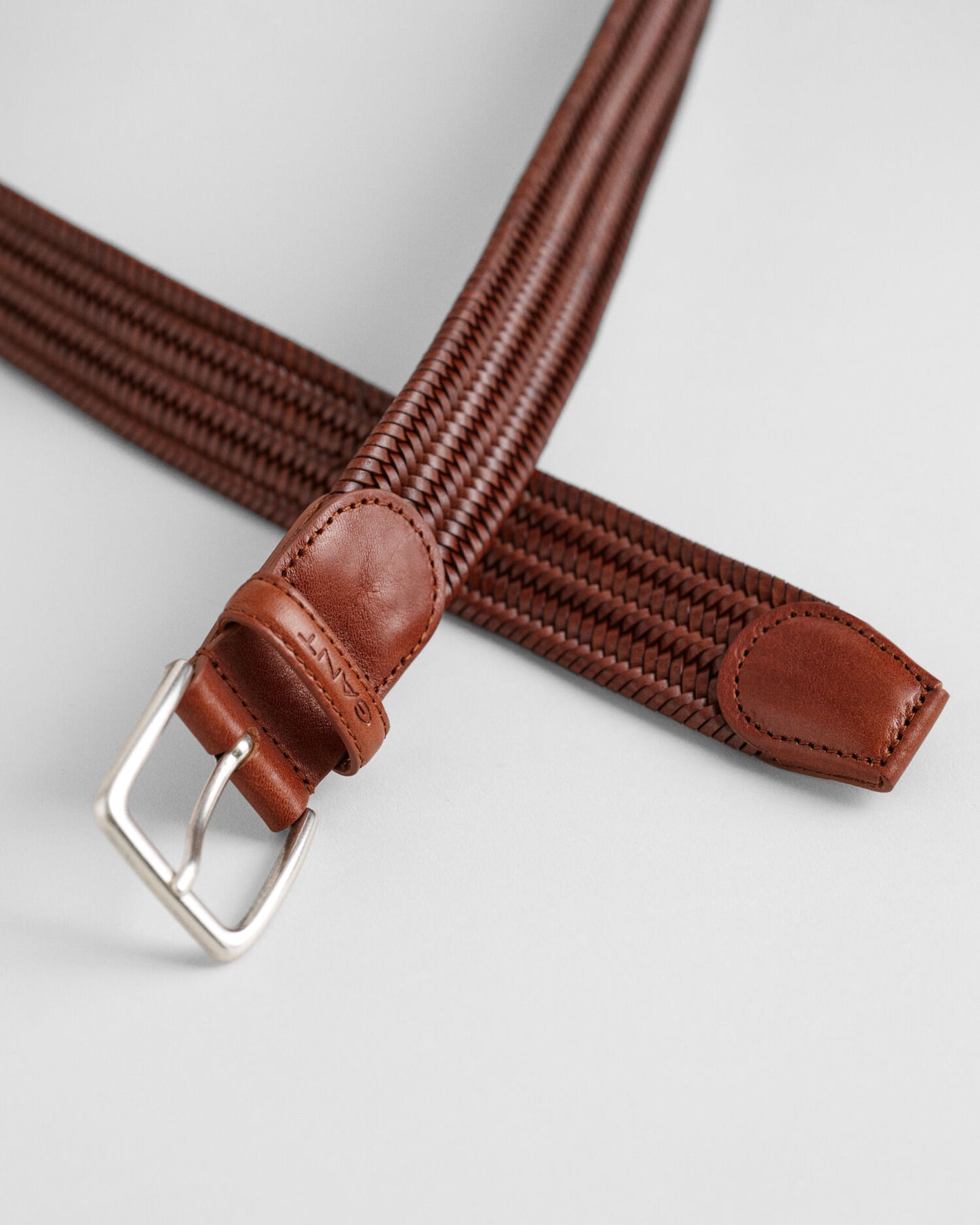 Ceinture tressée en cuir élastique