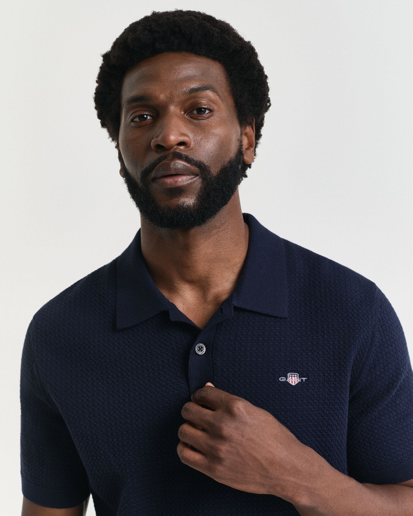 Polo en coton texturé