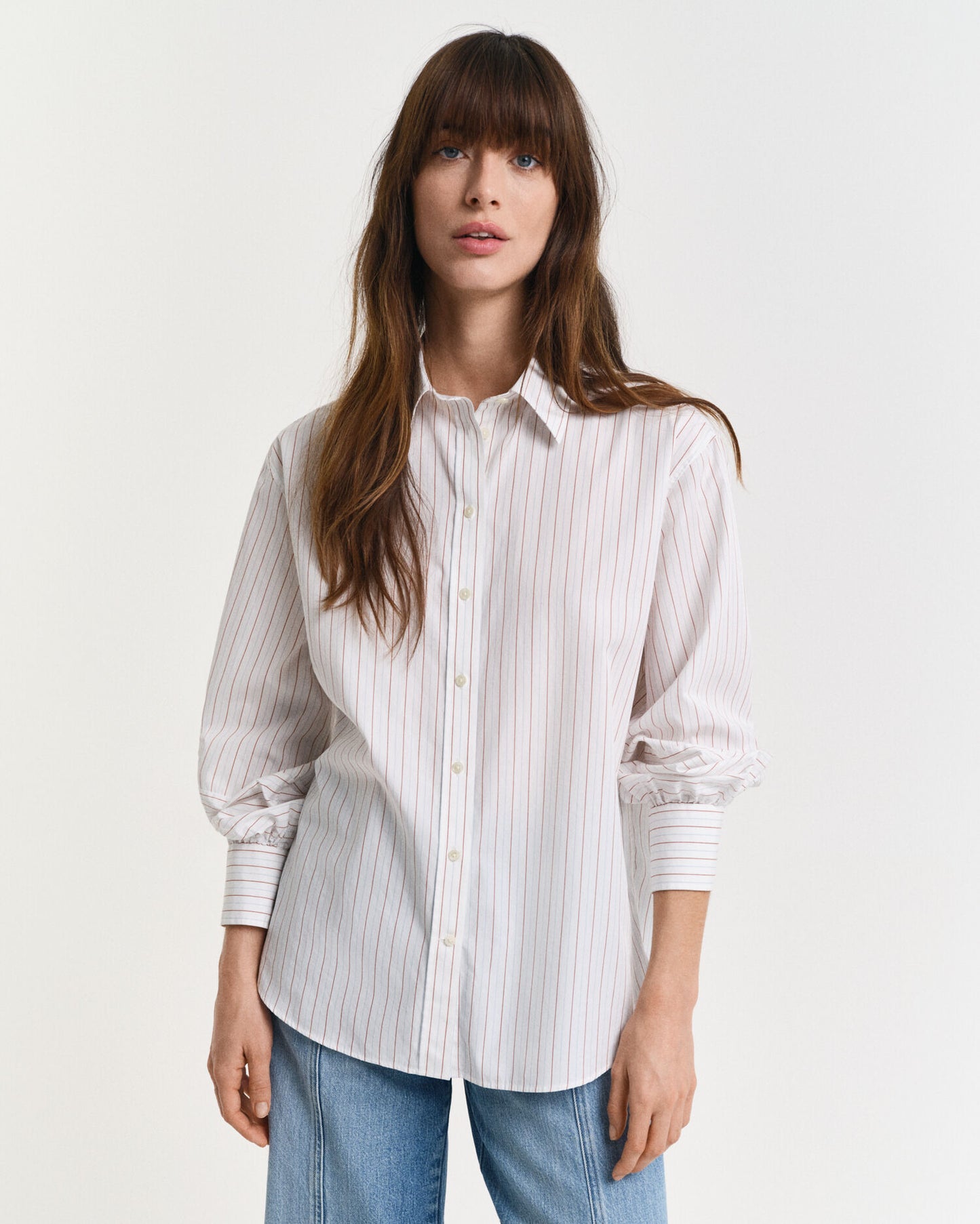 Chemise rayée à manches amples et coupe décontractée