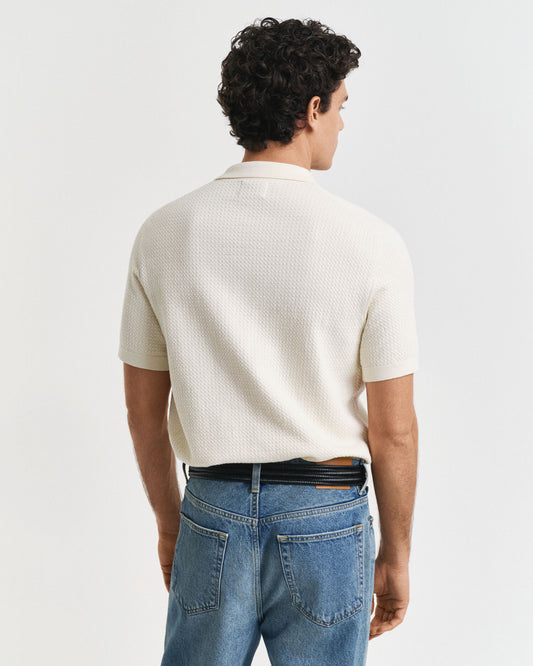 Textured Cotton Polo Shirt