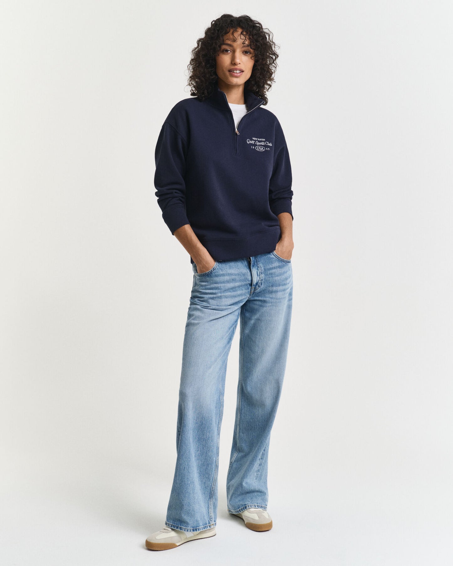 Grafisches Half-Zip Sweatshirt
