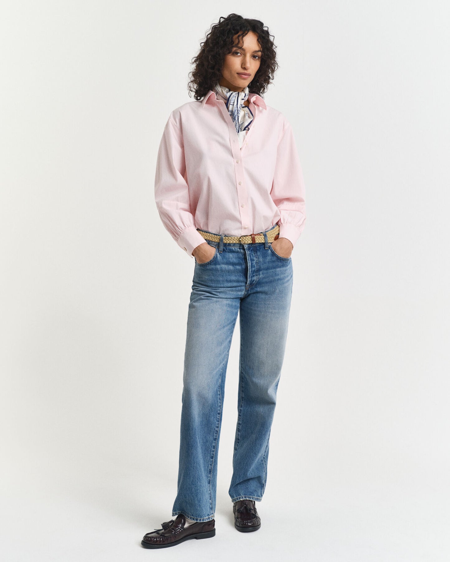 Chemise à manches volumineuses coupe décontractée