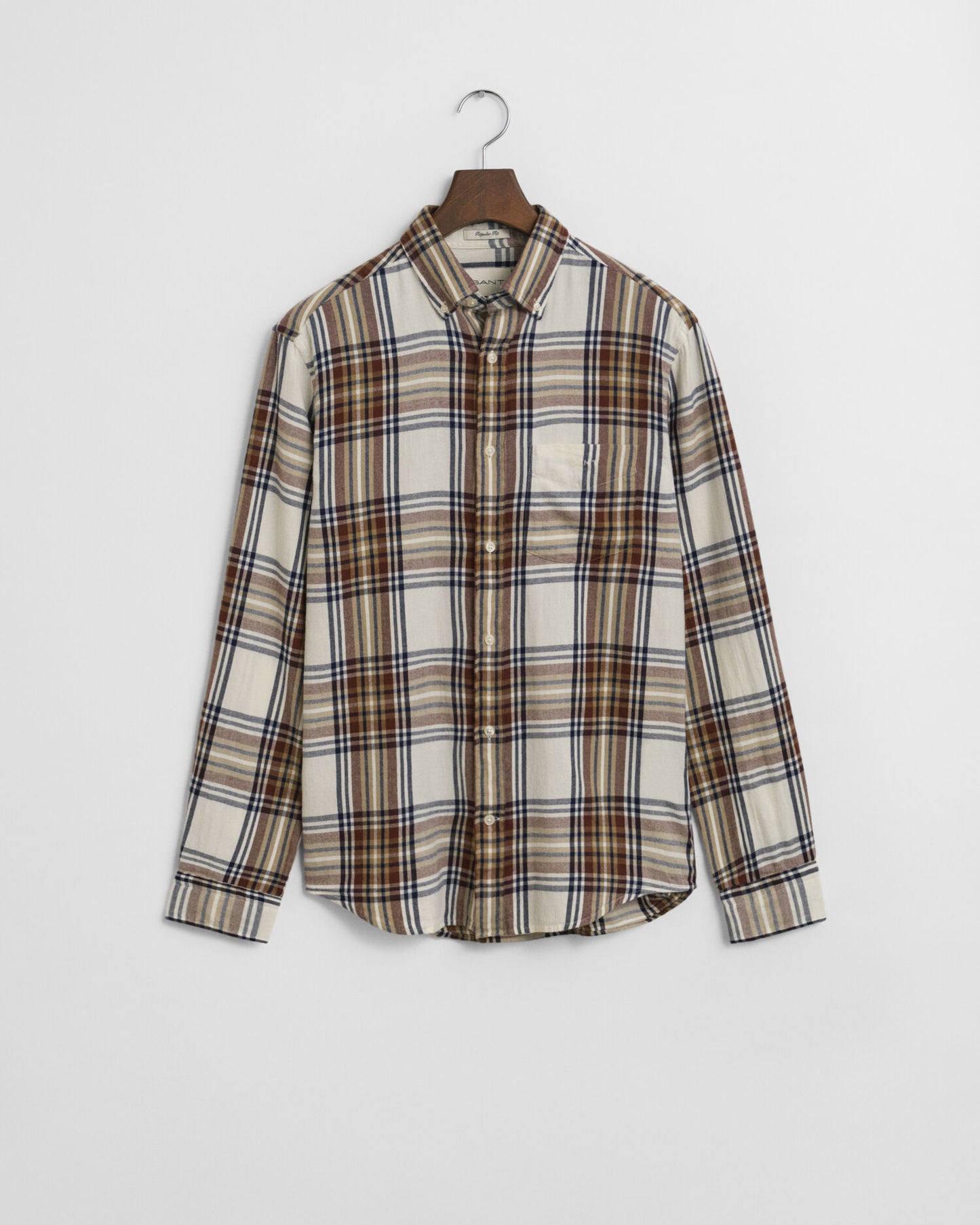 Regular Fit Hemd aus windgewaschenem Flanell mit Karomuster