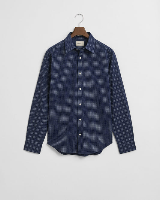 Chemise coupe droite micro-imprimée