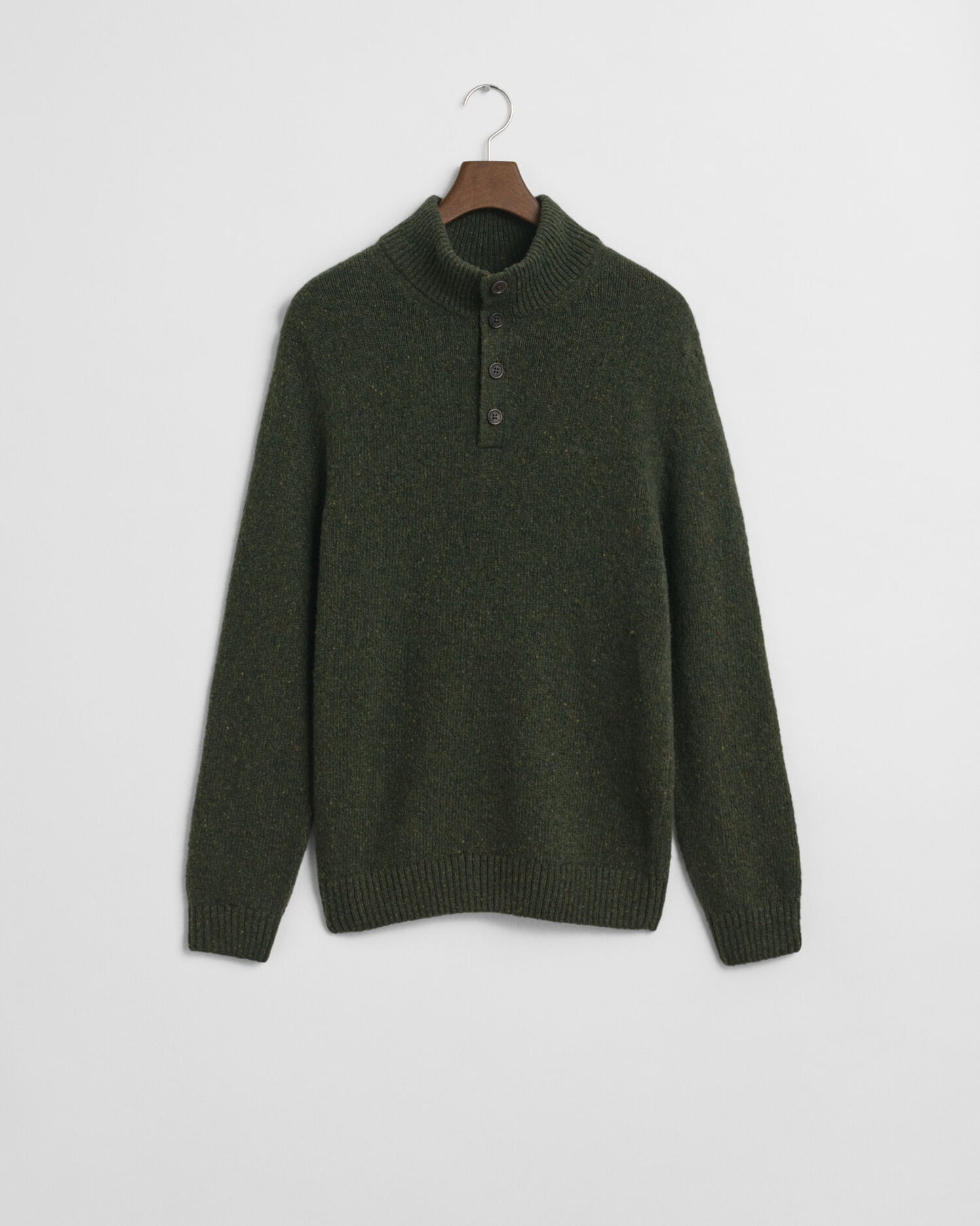Pullover mit halbem Knopfverschluss, Wollmischung und Noppen