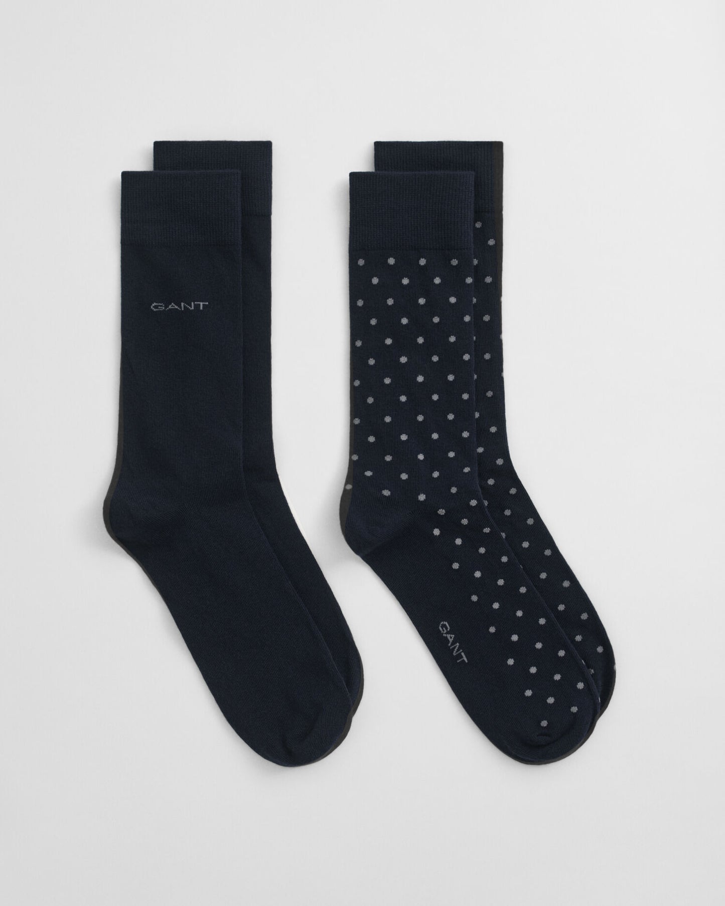 Lot de 2 paires de chaussettes à pois et unies