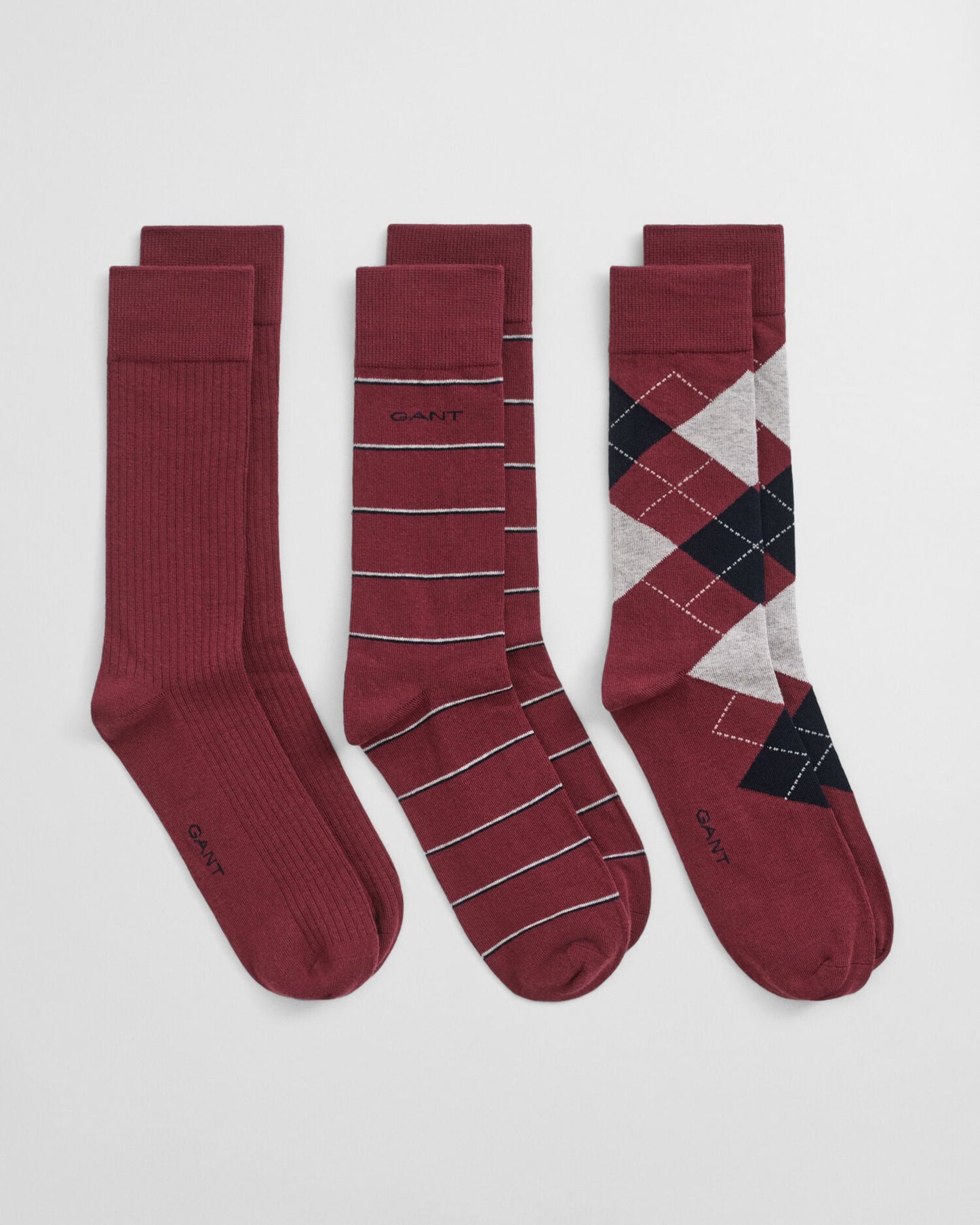3er-Pack Argyle & Ringelsocken
