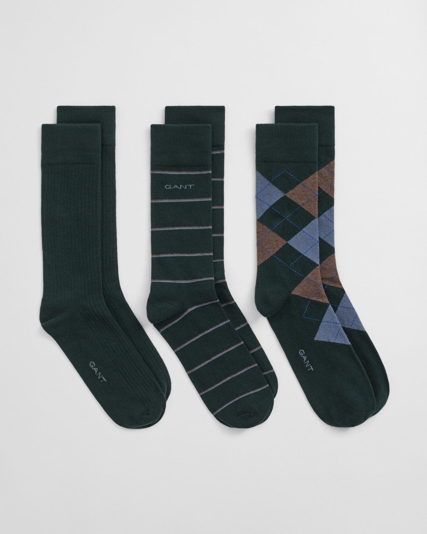 Chaussettes Ardoise et Rayées, Paquet de 3