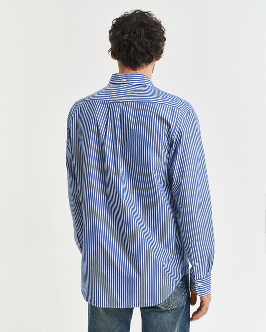 Chemise popeline rayée coupe droite
