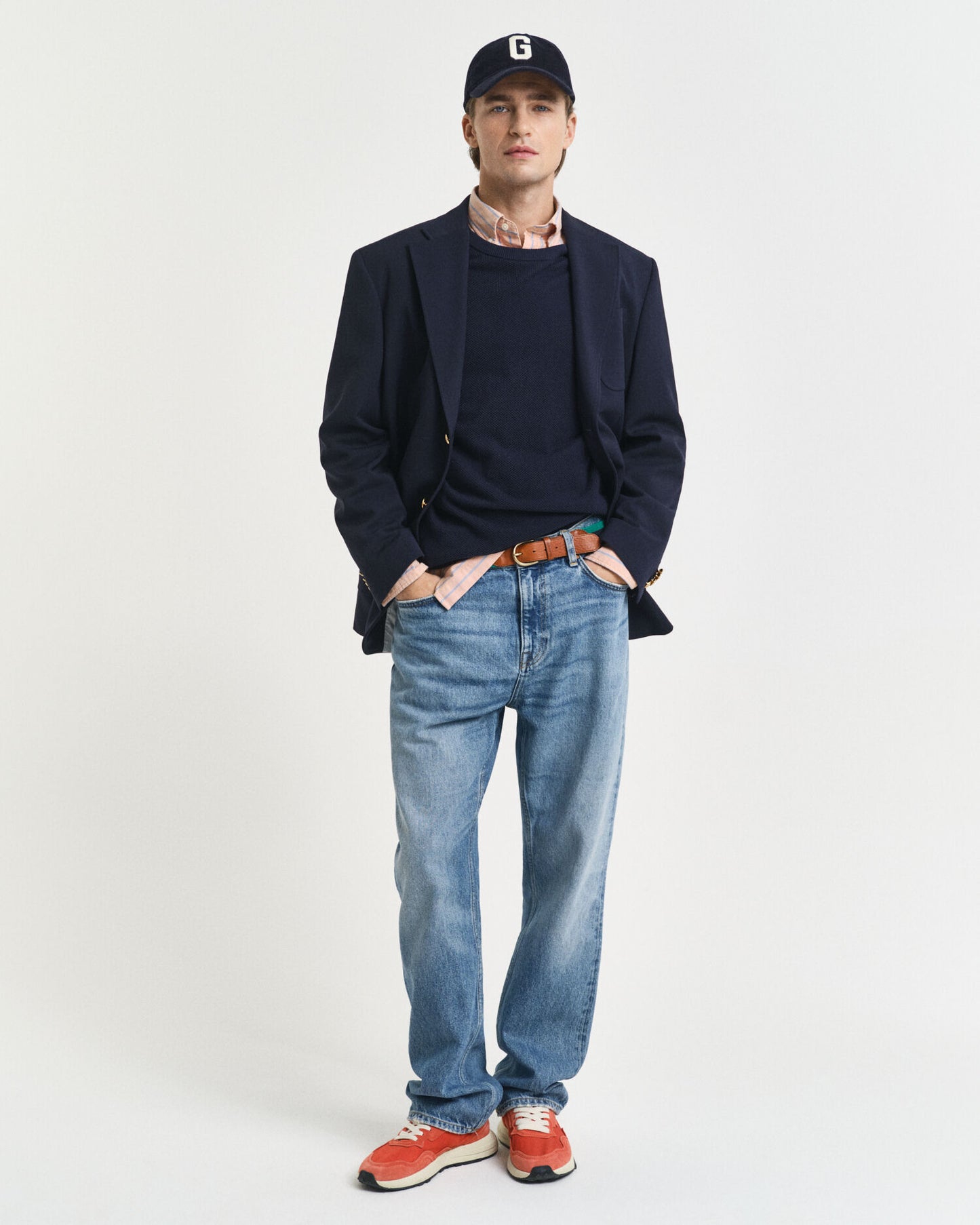 Cotton Pique Crew Neck Sweater