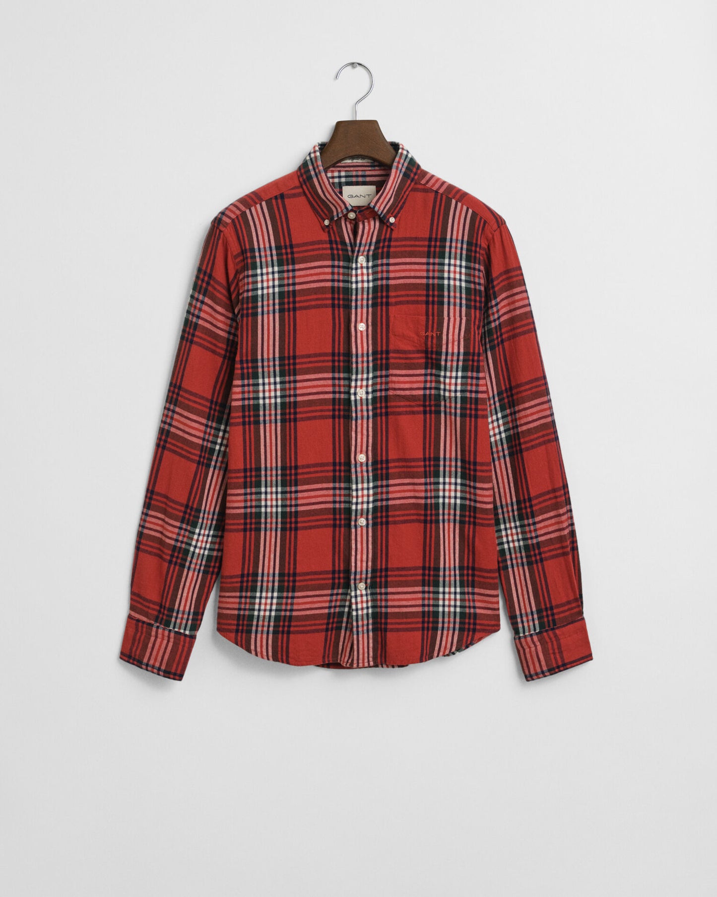 Chemise à carreaux en flanelle effet soufflé coupe droite