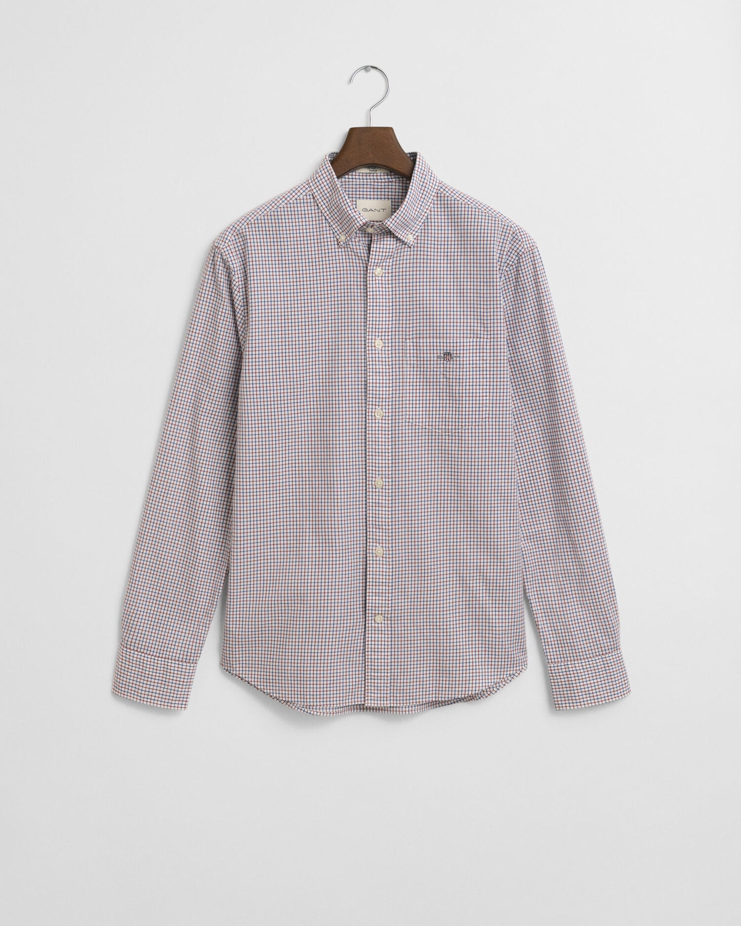 Chemise classique en popeline à micro-carreaux coupe regular
