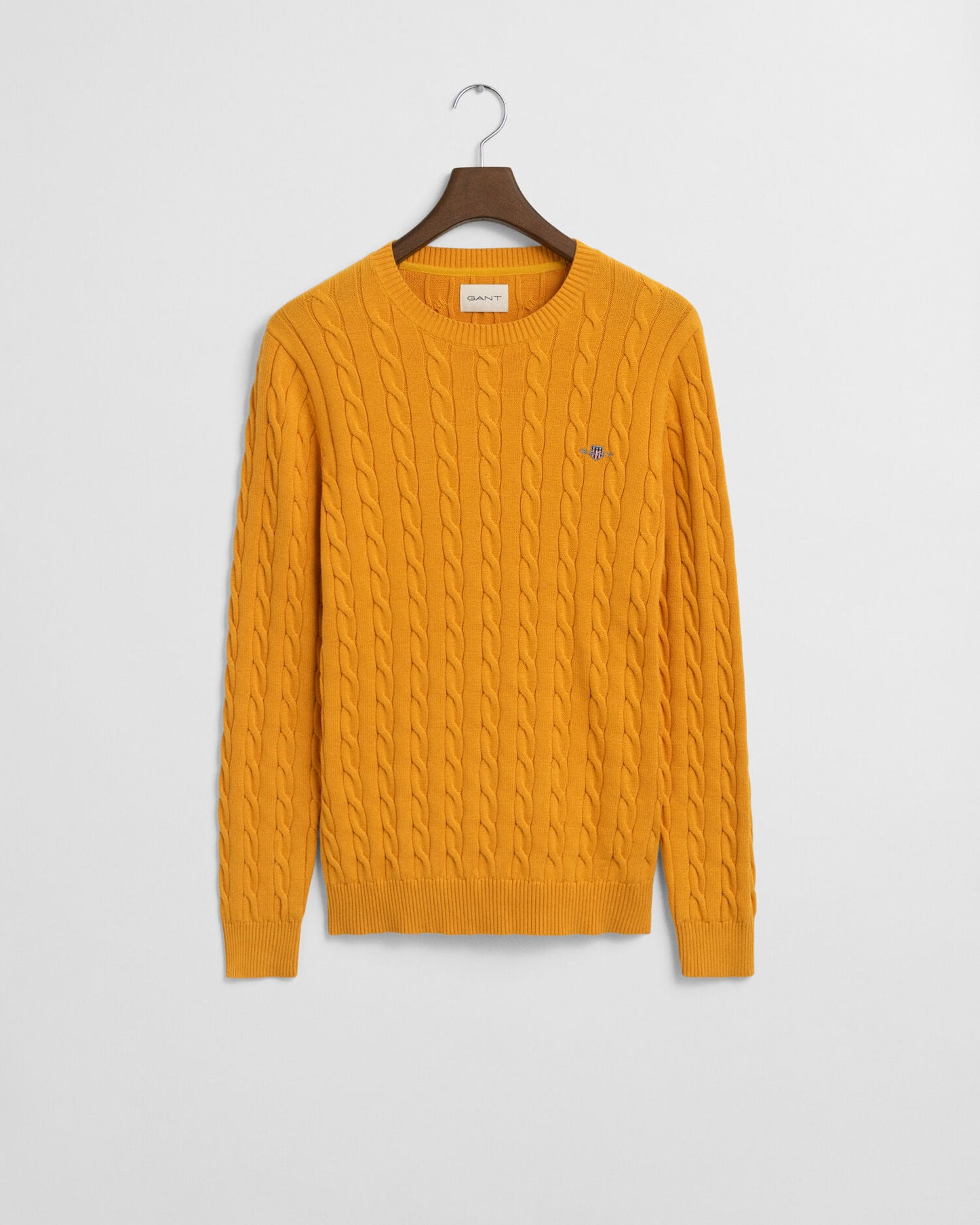Pull ras du cou en maille torsadée de coton
