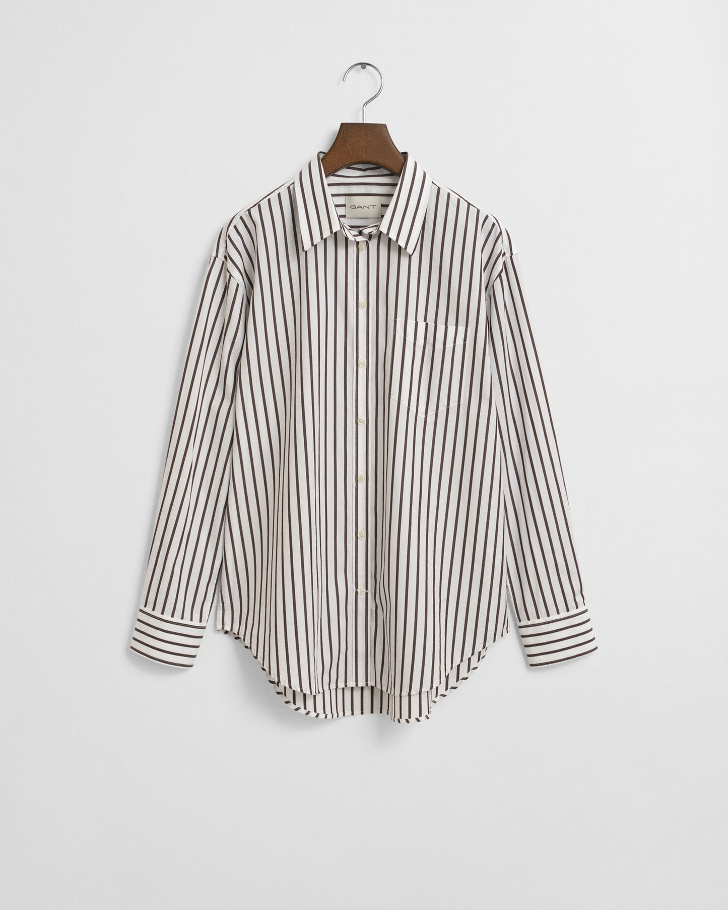 Relaxed Fit Hemd aus gestreiftem Popeline