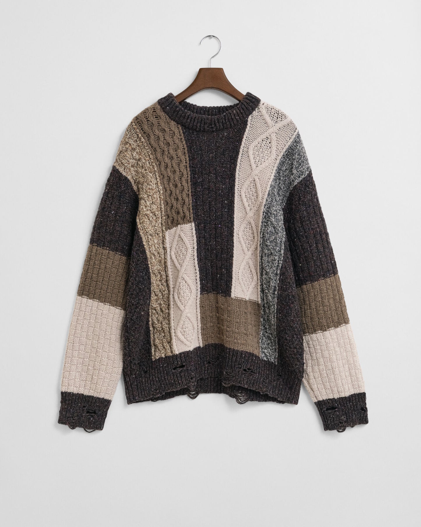 Pull à col rond en patchwork