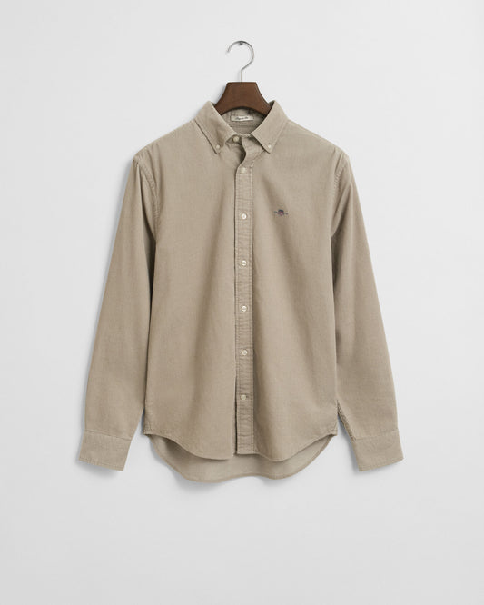 Chemise en velours côtelé de coton à coupe droite
