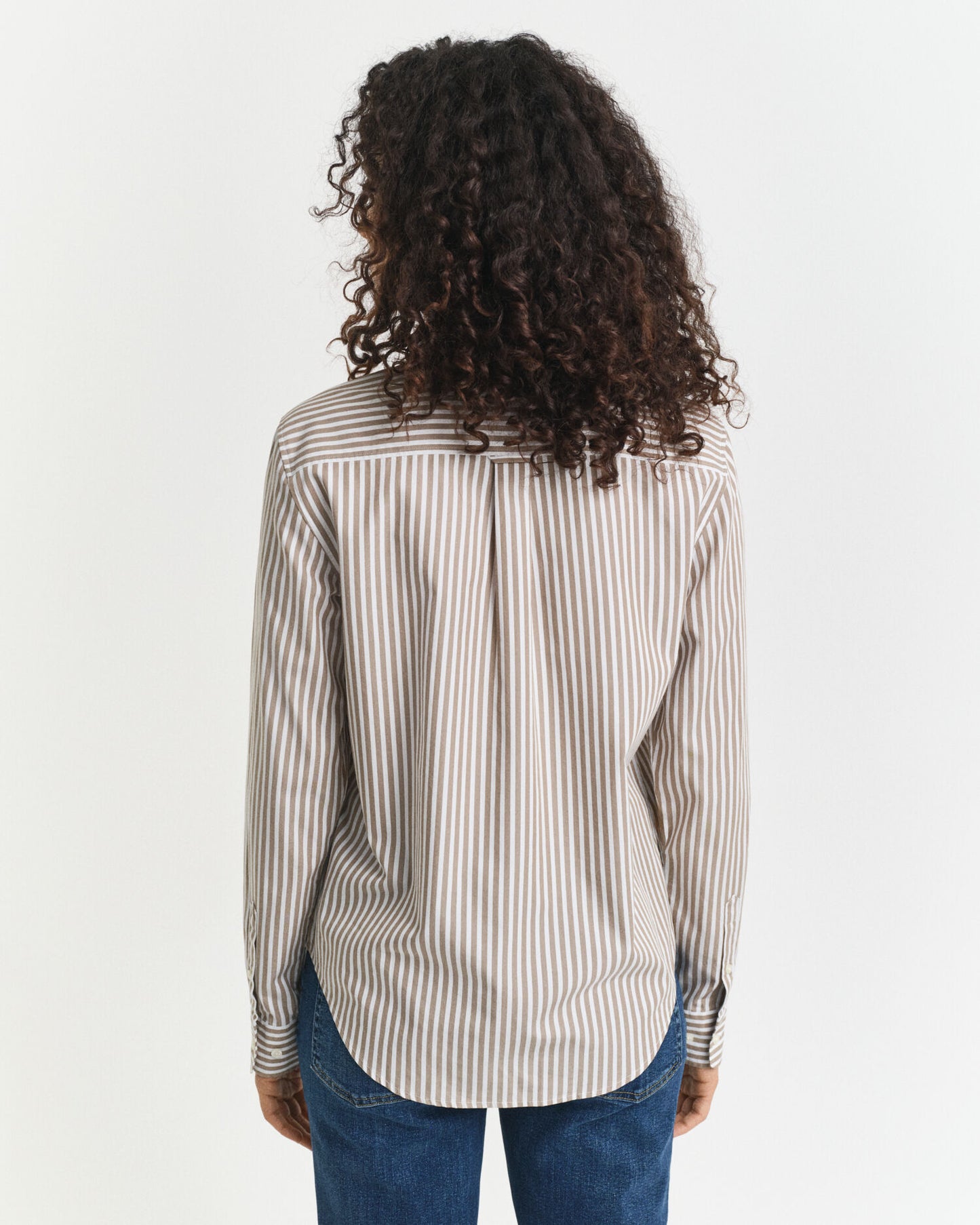 Chemise classique en popeline à rayures coupe droite