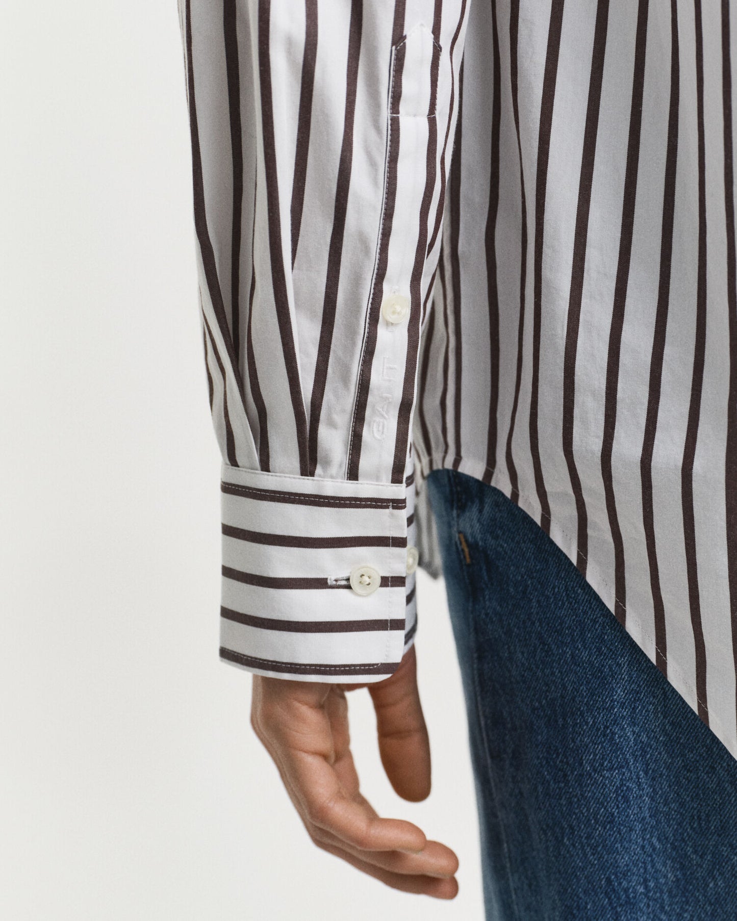 Relaxed Fit Hemd aus gestreiftem Popeline