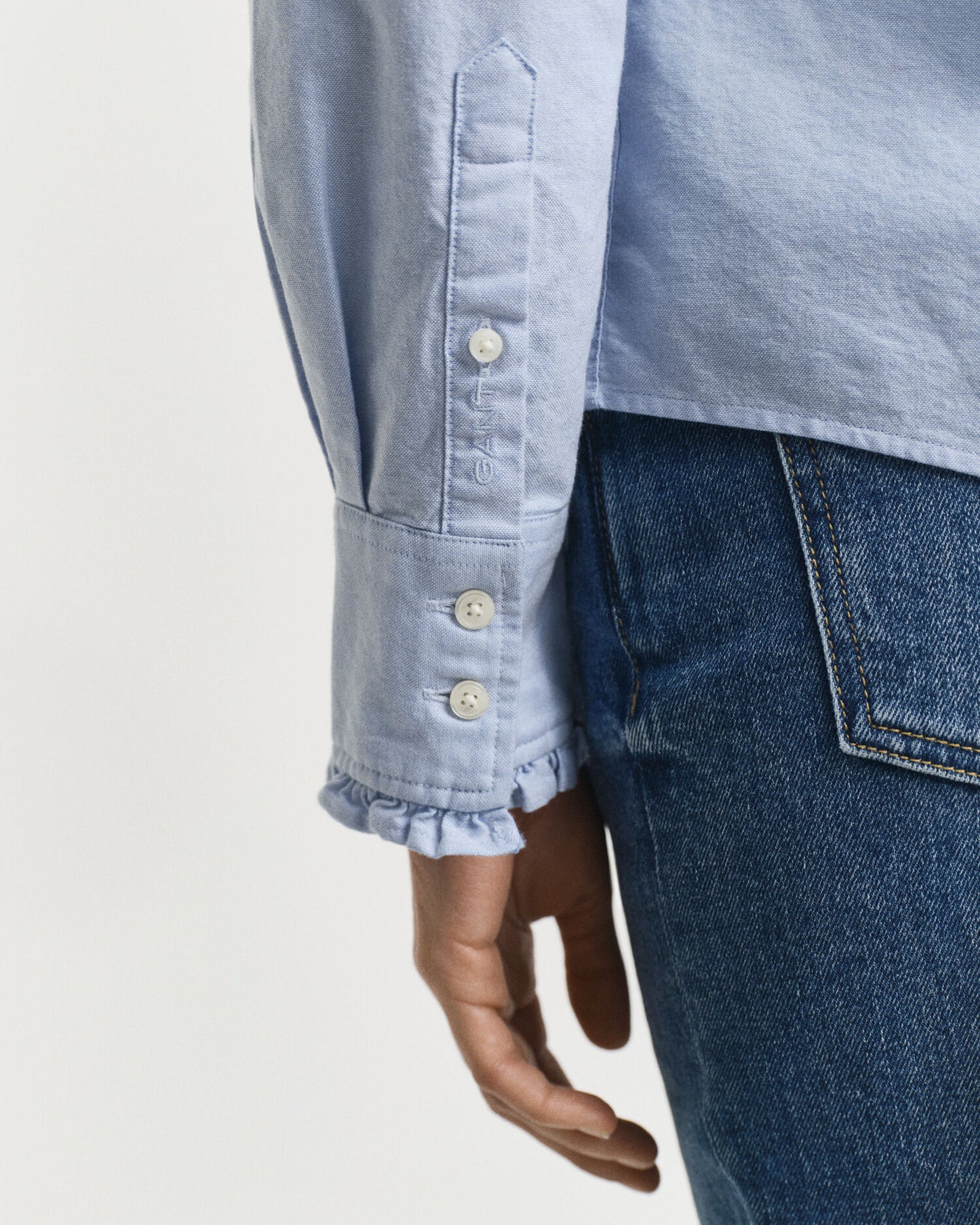 Classic Oxford Frill Blouse