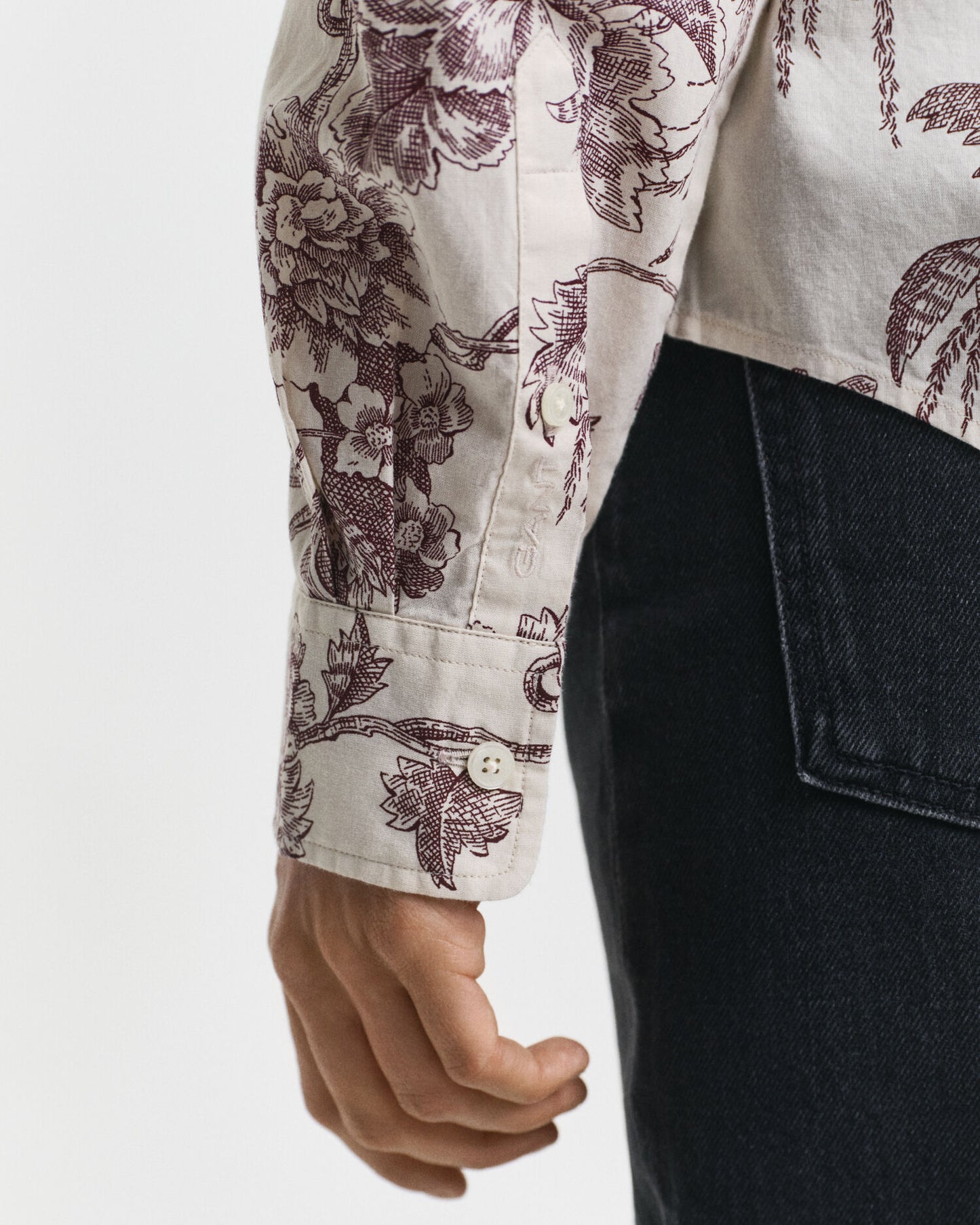 Hemd aus Baumwollvoile mit Baumprint, Regular Fit