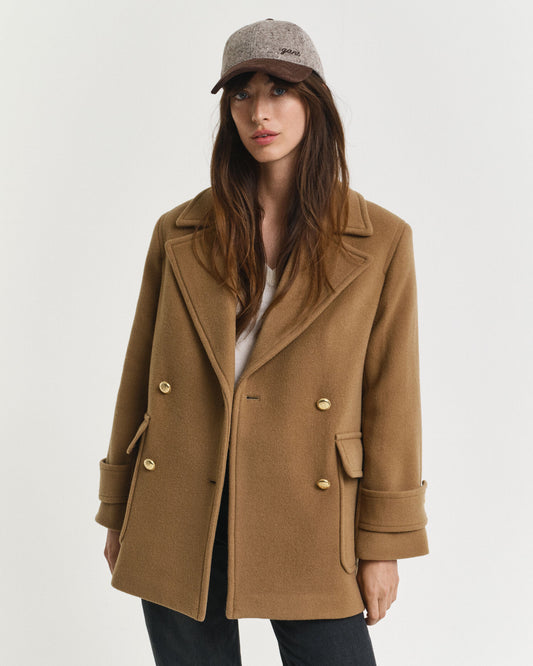 Woll-Mittelmantel im Peacoat-Stil