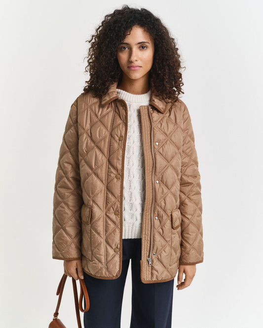 Gesteppte Jacke mit Cordbesatz