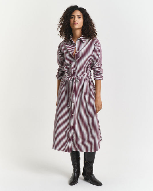 Robe Chemise Classique en Popeline Ceinturée