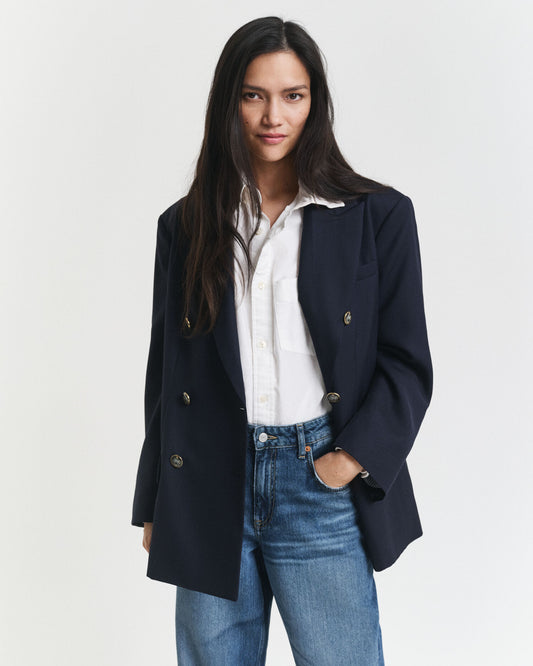 Oversized Blazer aus Woll-Hopsack
