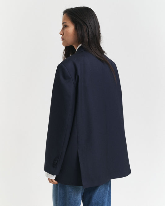 Oversized Blazer aus Woll-Hopsack