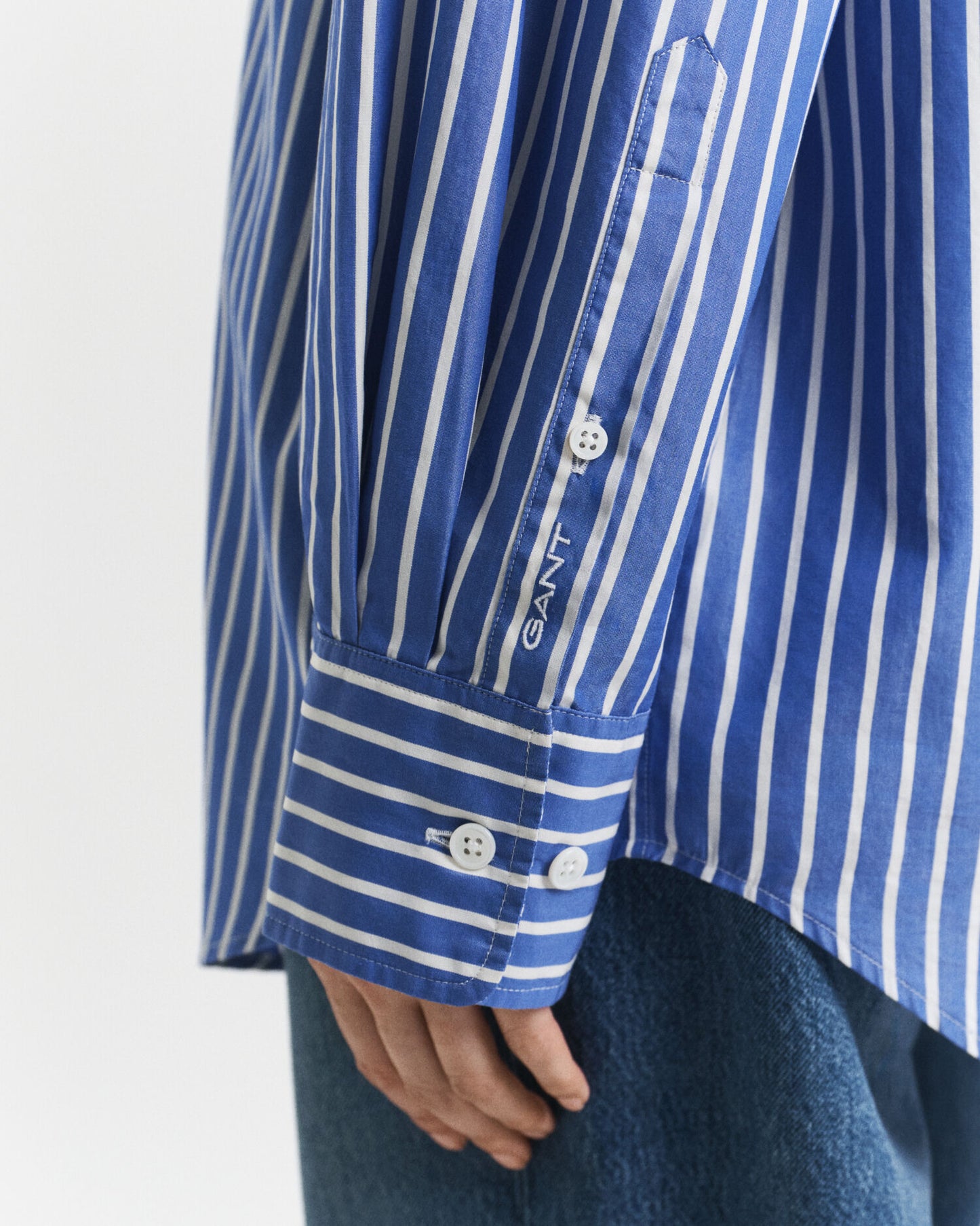 Chemise oversize en popeline rayée
