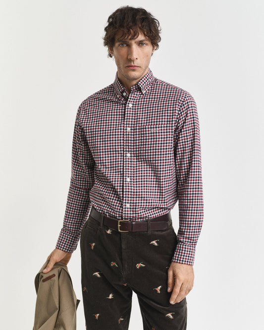 Chemise en twill de vichy coupe droite