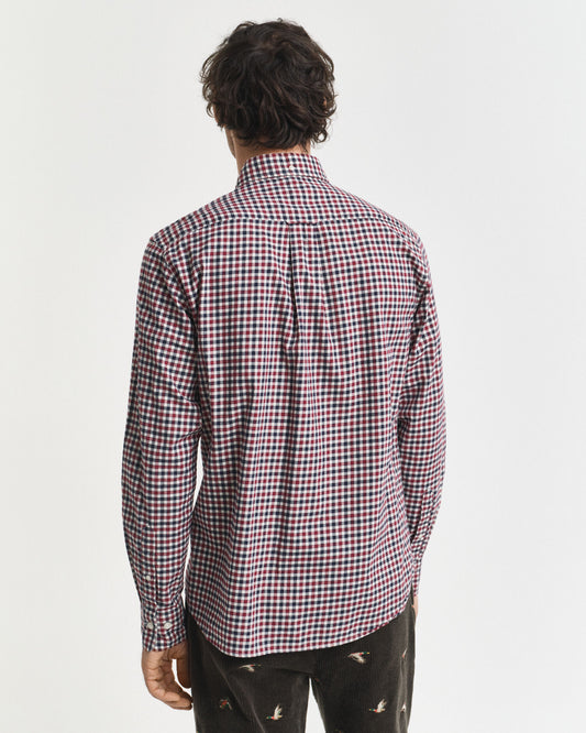 Chemise en twill de vichy coupe droite