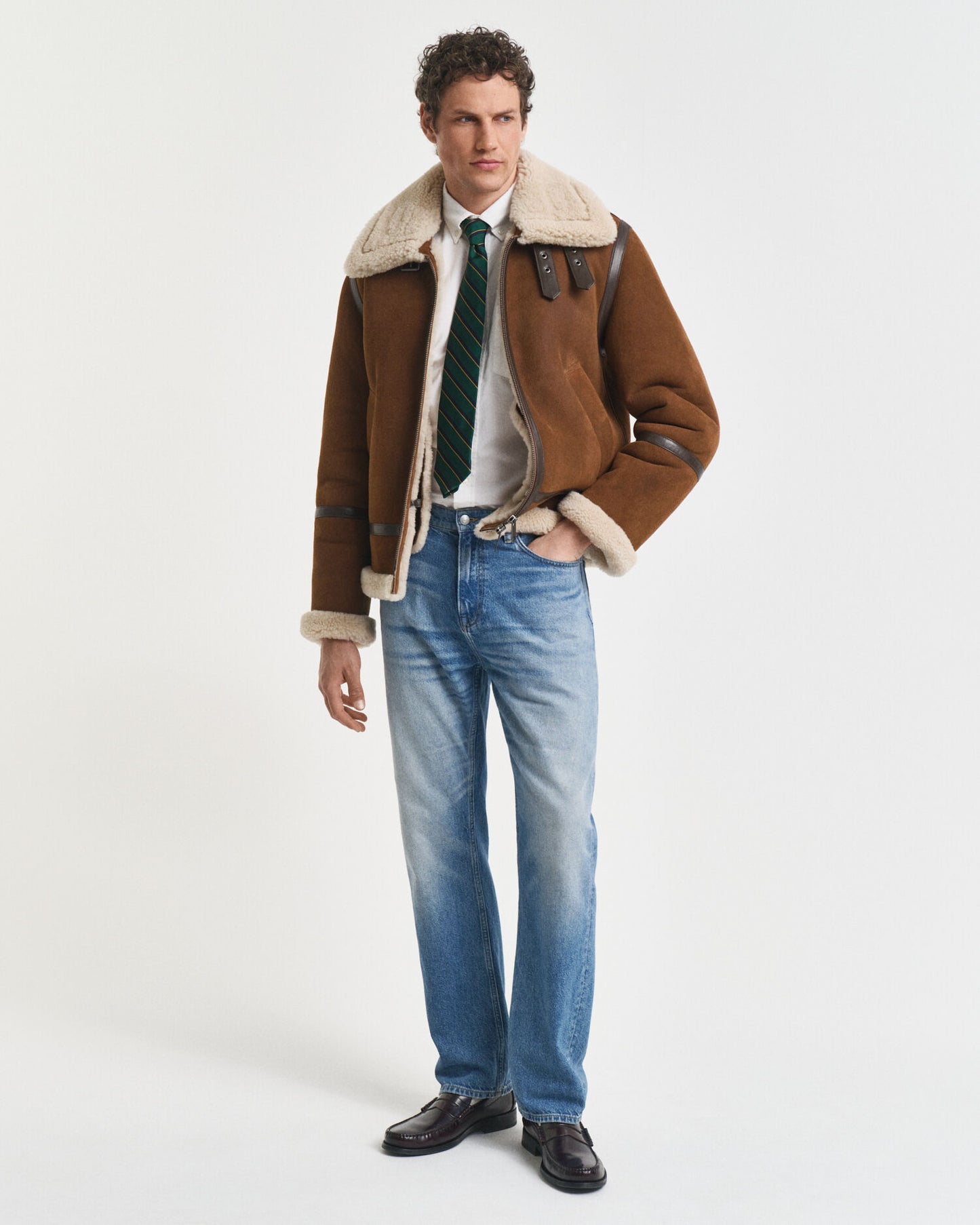 Blouson en peau lainée