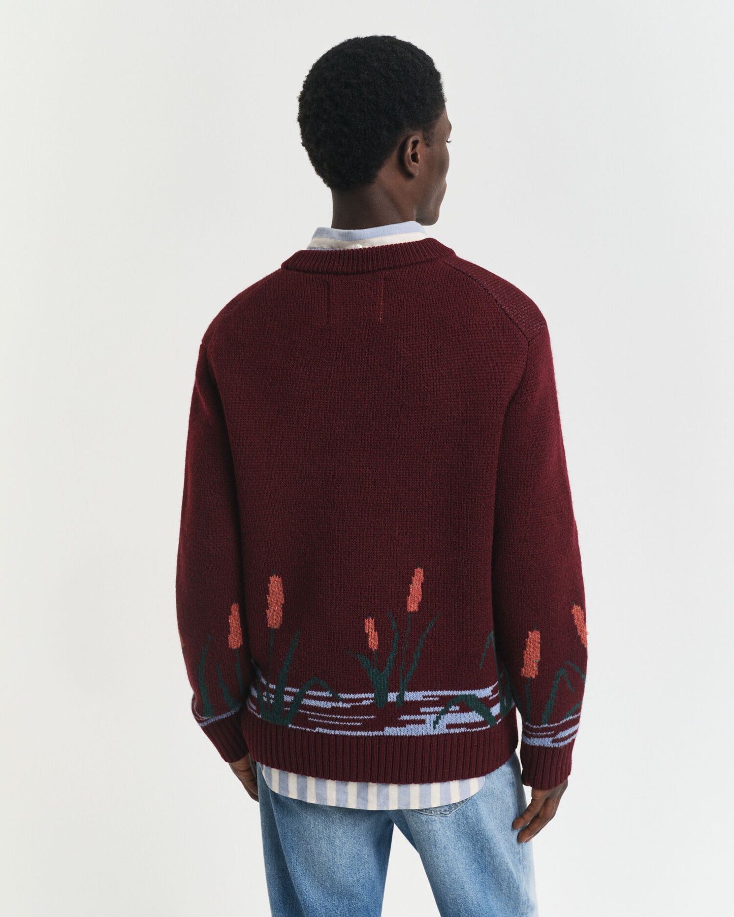 Pull ras du cou imprimé oiseau