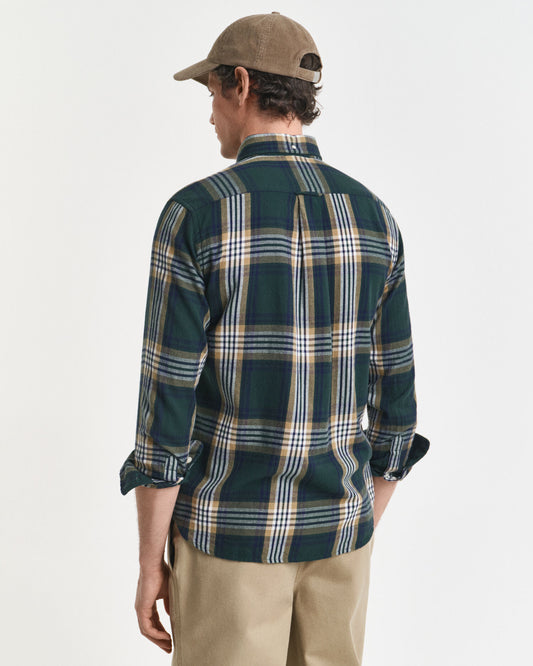 Chemise en flanelle à carreaux coupe droite